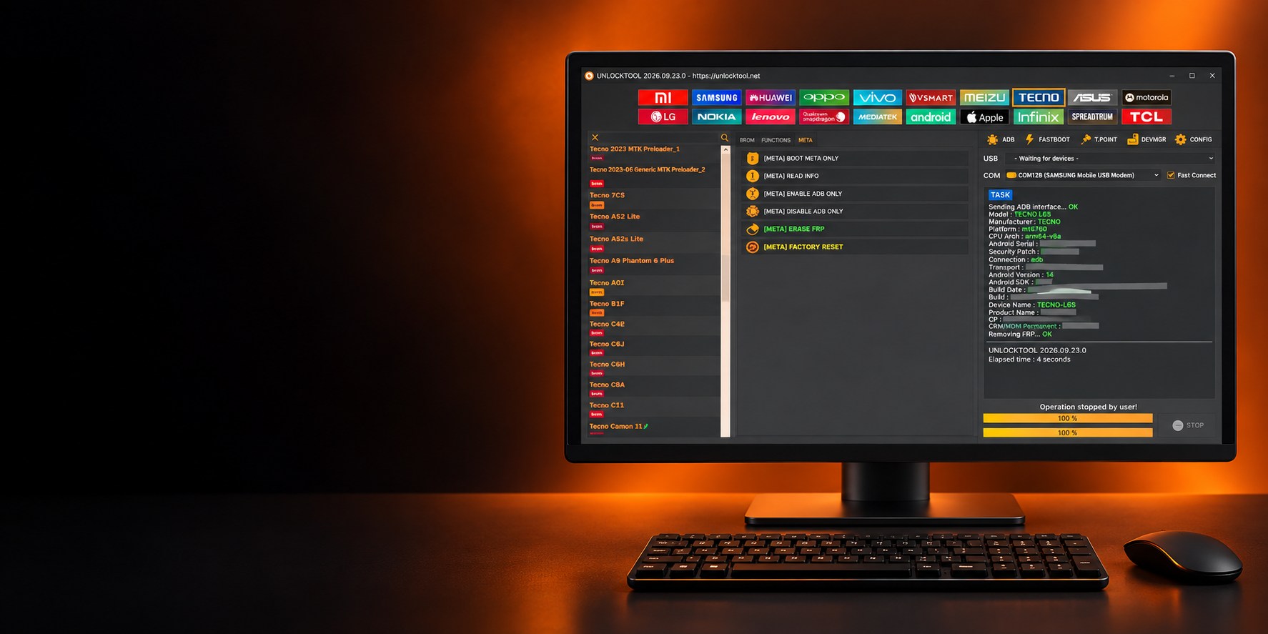 Montage de UNLOCKTOOL ouvert sur un ordinateur, réalisé à partir de votre capture